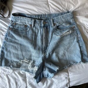 American Eagle Outfitters Women's Distressed Blue Jean Shorts